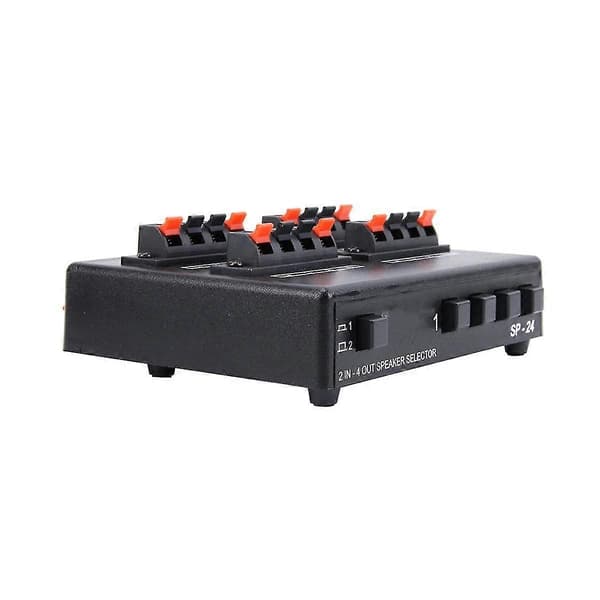 Sp-24 Mini 2-ind-4-ud Stereo Audio Vælger Forstærker Switch Box Højttaler Splitter-Perfet