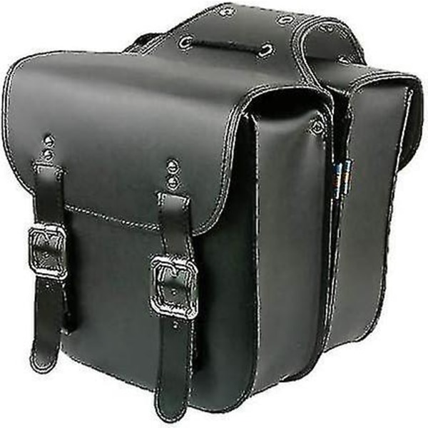 Cykeltasker Retro Læder Cykel Bagagebærer Taske - Perfet Black