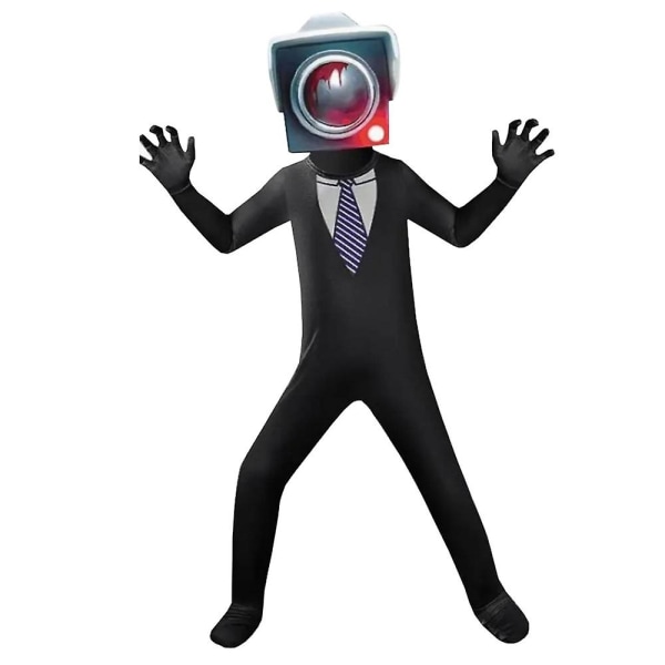 Skibidi Toalett Cosplay Kostym Rolig Högtalare Man Tv Man Videokamera Kostymer Skräckspel Figur Kläder Barn Vuxen Halloween - Perfet Toilet man jumpsuit 130cm