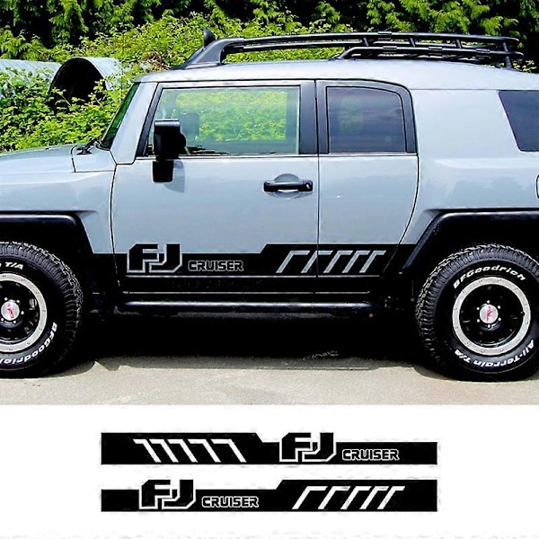 2 st Bildörrdekaler Kompatibla med toyota FJ CRUISER Delar Tuning Biltillbehör Sida Kaross Grafik Vinyl Film Dekaler Fordon - Perfekt Glossy Black