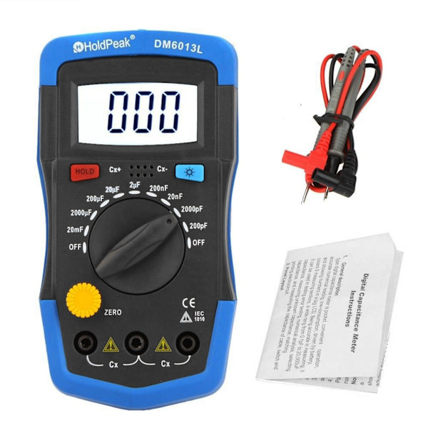 Handhållen digital kapacitansmätare Kondensatortestare Kapacimeter Elektronisk auto