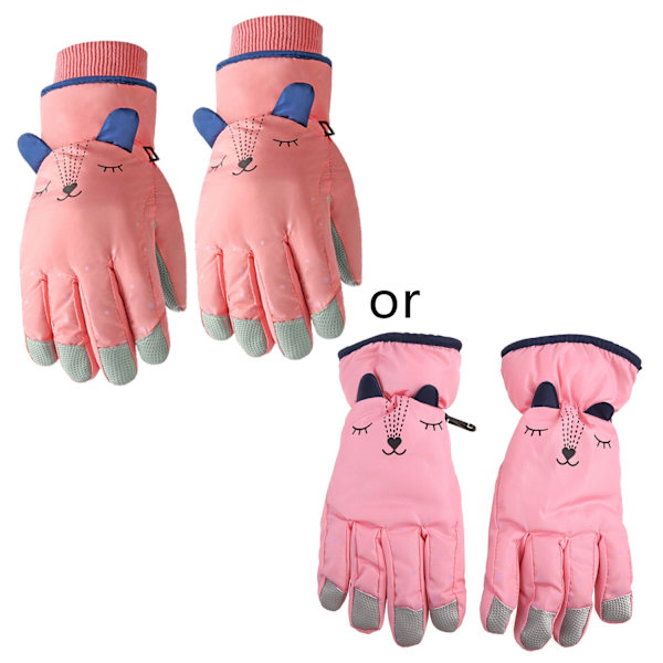 Kids Barn Vantar Vattentäta handskar för Ski Pojkar Flickor Snow Thermal vantar - Perfet Red