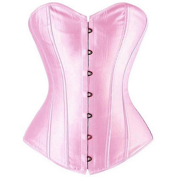Naisten Bustier-korsetti Yläosa Seksikäs Alusvaatesetti Musta Satiini Vyötärön Kiristäjä-Täydellinen Pink X-large