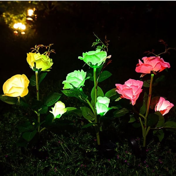 Solar Flowers Light Fairy String Lights PINK 3 HEADS - Perfet Pink 3 Heads-3 Heads