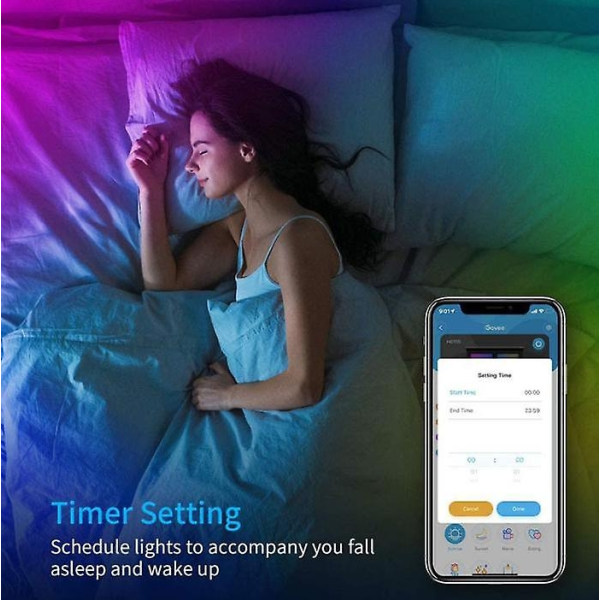 Led Light Strip Set Wifi Smart Dc12v24 Key App Färgglad Rgbled Light Strip Lim Vattentät - Perfet Au plug 10M
