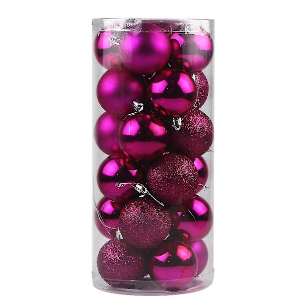 24 Julekugler i en Spand 6cm - Perfekt Coral