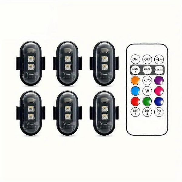 Lys op natten: RGB LED fly strobe lys til motorcykler, fly og helikoptere - Perfekt 10pcs-1Controller