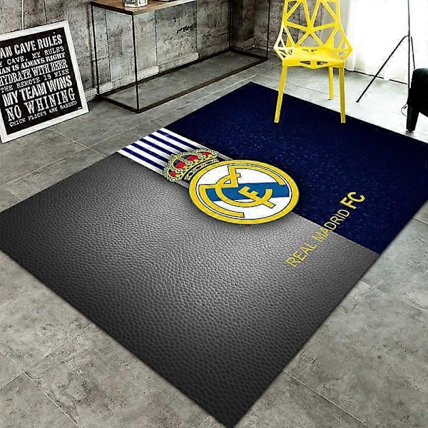 Retro Tæppe Fodboldklub Blødt Skridsikkert Meget Absorberende Tæppe Egnet til Studieværelse - Perfekt Real Madrid B 80x120cm