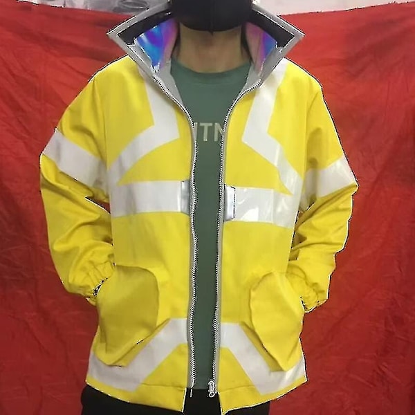 Anime Cyberpunk Edgerunners David Martinez Cosplay Kostym Stå-Krage Jacka Hoodie Dragkedja Rock Punk Vuxen Män-Perfekt XL