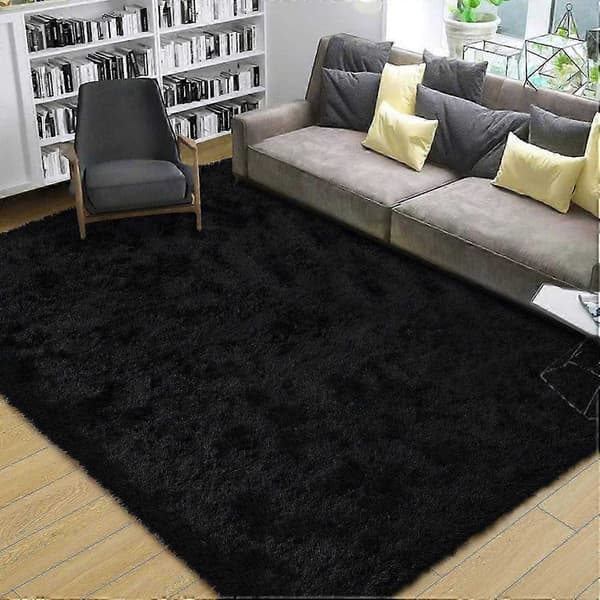 Bløde tæpper til soveværelse, fluffy gulvtæpper til stue, bløde børnetæpper, skridsikre tæpper til trægulve, rumindretning 2025-Perfet Deep Purple 122x183cm 4x6ft