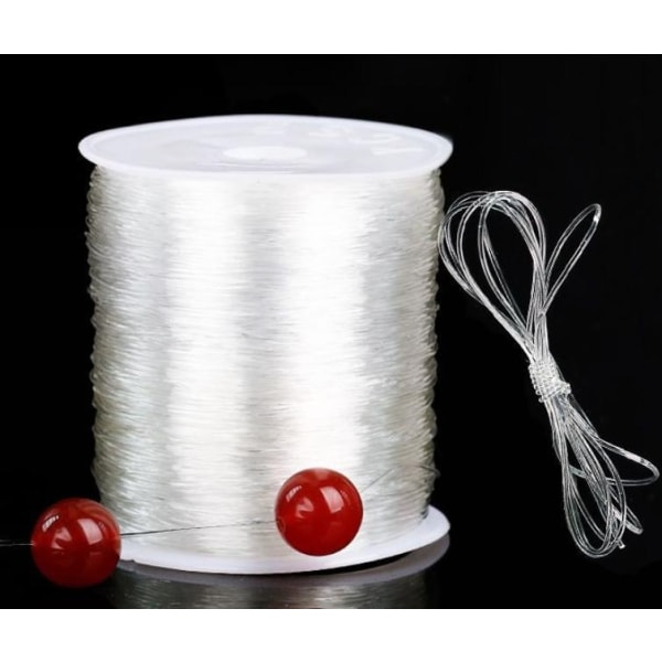 Stor rull med elastisk tråd for smykkefremstilling 100 - Perfet Transparent 1mm
