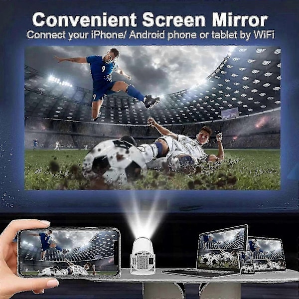 5G 4K Projektor Smart HD LED WiFi Bluetooth HDMI. USB Android Kontor Hjemmekino - Perfekt