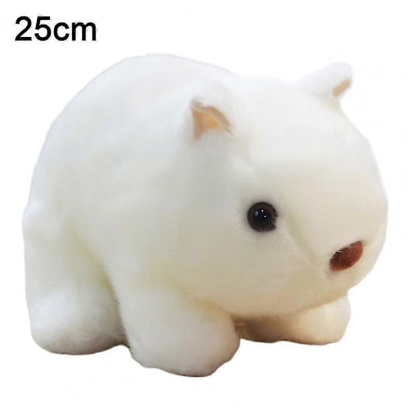 Praktisk bomulls plysch fylld vombatleksak Fotografi Rekvisita Fylld vombatleksak Härligt utseende för vardagsrum Fk-Perfet White 25cm