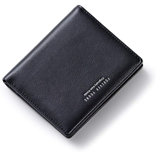 Dame-lommebok Liten bifold-lommelommebok for kvinner Minikortlommebok for damer (svart) - Perfet