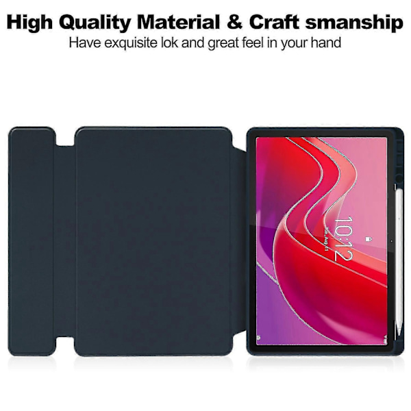 Kompatibel med Lenovo Tab M11 (Xiaoxin Pad 11 2024) Fodral PU+Akryl Tablet Ställ Skydd med Bluetooth Tangentbord-Perfet Dark blue Style B Lenovo Tab M11 (Xiaoxi
