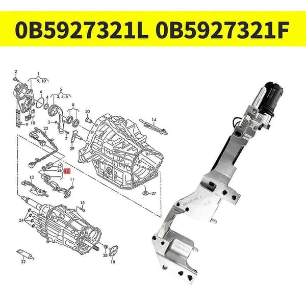 Ny transmissionsgearpositionssensor hastighedssensor 0B5927321L Kompatibel med 0B5 A5 A6 Q5 S4 S5 0B5927321F-Perfekt