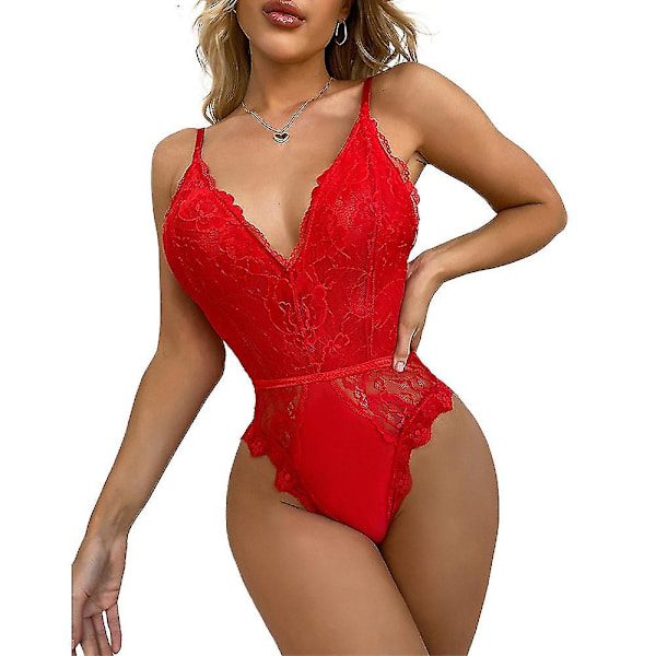 Naisten pitsialusvaatteet yöasut alusvaatteet yöpuku body - Perfet Bright Red XL