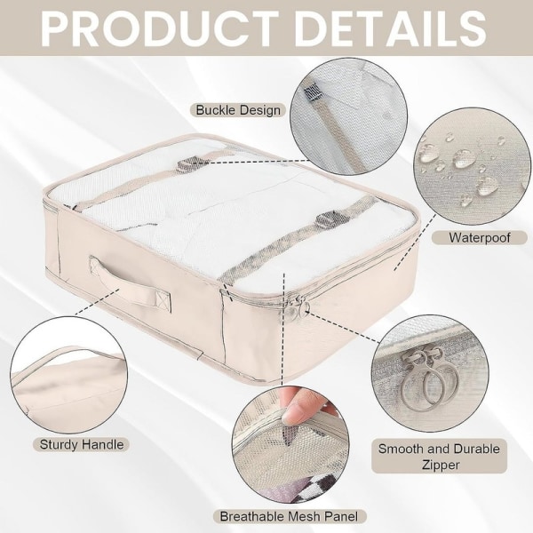 8-delad resväska, Comius Sharp plaggpåsar, packningskuber, packningspåsar, - Perfet