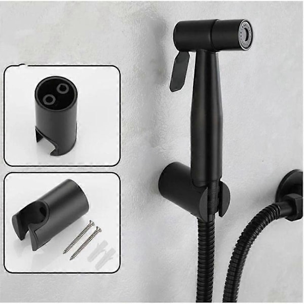 Håndholdt toalettbidetdusj med messingventil, rustfritt stål bidetdusj, hygienisk dusj, veggmontert toalettbidetdusj - Perfekt 5Pcs T adapter set