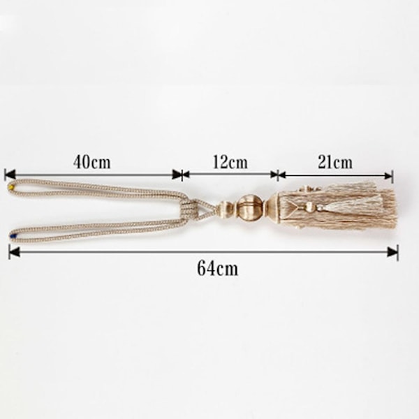 Beige 2-pack Lyktor Enstaka Hängande Boll-Tofs Gardinknappar Sling Bindning Lyktor Tiebacks Handgjorda Flätade Spännen Draperi-Perfekt
