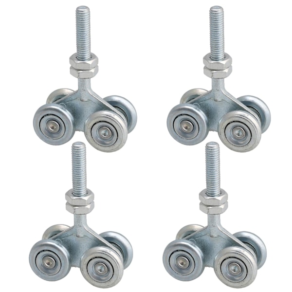 4x Glide Roller Ophængt Ladeport Spor Trolley Hjul H4-3 Sølv - Perfet