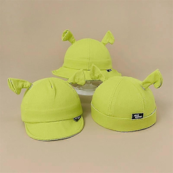 Unisex Shrek-hattu lapsille, tytöille ja pojille, Halloween-hattu, puuvillainen ämpärihattu, vihreä, hauska kallohattu, ämpärihattu - täydellinen E(45-48cm)