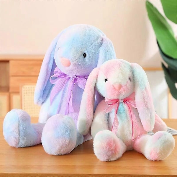 30/42/60cm Söt Kanin Plyschleksak Fylld Mjuk Djur Färgglad Kanindocka Baby Barnleksaker Födelsedagspresent Julklapp till Flicka-Perfekt Pink 42cm