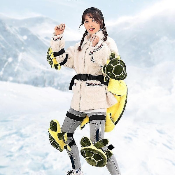 Ski-, Skate- og Snowboardbeskyttende Utstyr, Søt Skilpadde Matte - Perfekt White Kid Hip