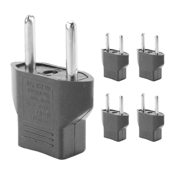 5-pakning USA til EU-pluggadapter Reiseadapter AC-strømpluggadapter