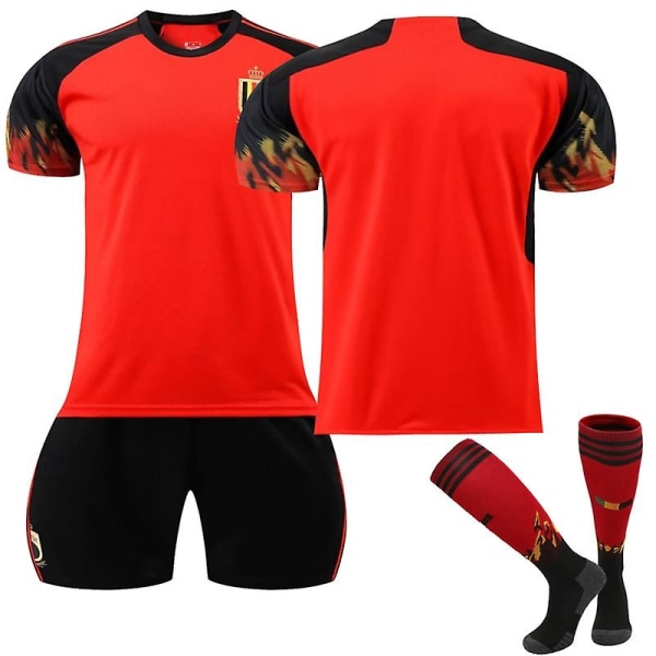 Belgiens landshold Hjemmetrøje 22/23 Fodboldsæt T-shirts - Perfet Unnumbered Kids 22(120-130CM)