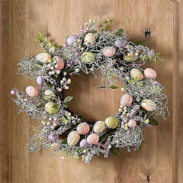 Ny Påskeharekrans Inngangsdør Vårdekorasjon Hengende Kunstig Blomsterkrans Hjemmefestdekorasjon - Perfekt