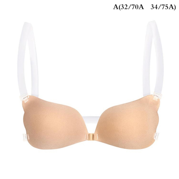 1st Women's Invisible BH Push Up Silikon BH med Transparent - Perfet Apricot A