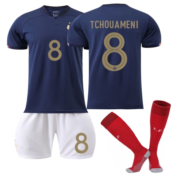 22-23 VM Frankrig Hjemme fodboldtrøjesæt - Perfet 8# TCHOUAMENI S
