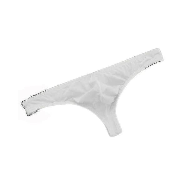 Herre Solid Stringtruser Ultratynn Pustende Lav Midje Mykt Undertøy-Perfet White XL