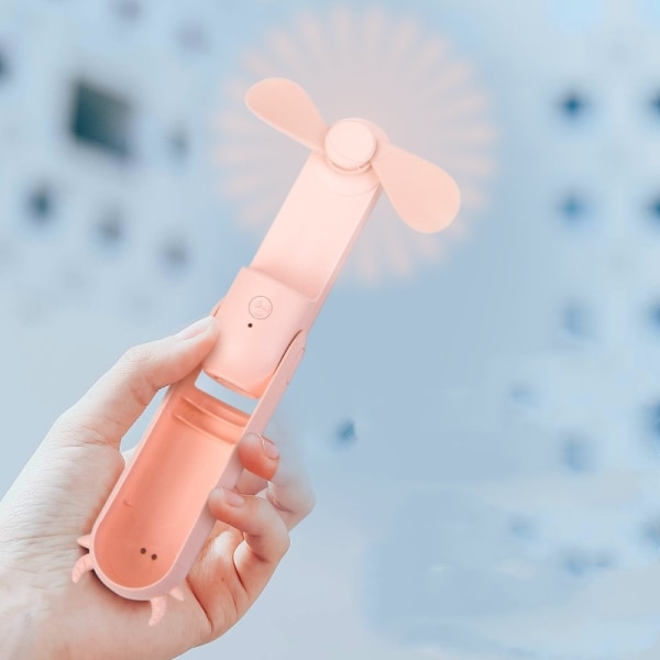 Håndholdt Mini Fan Calf Style USB Lading ABS Rosa 3-delt - Perfet