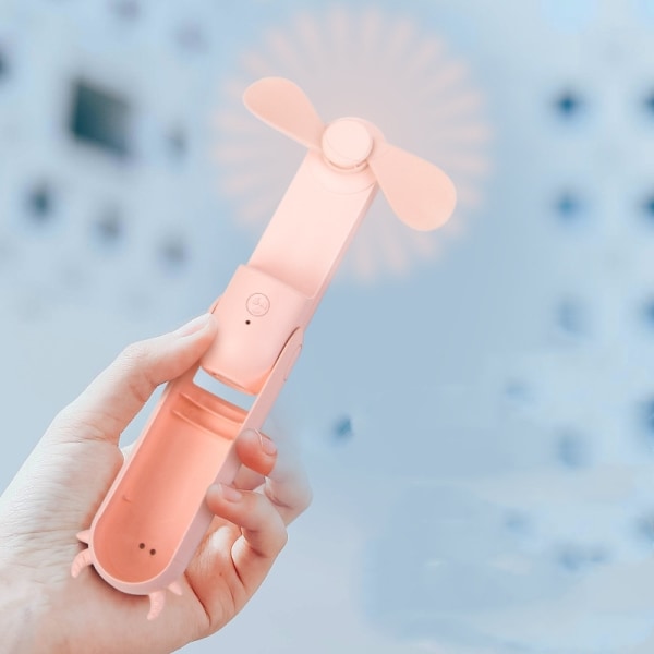 Håndholdt Mini Fan Calf Style USB Opladning ABS Pink 3-delt - Perfet