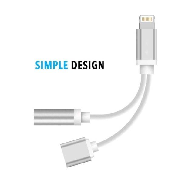 Lightning Adapter - 2in1 med 3,5 mm Silver - Perfet