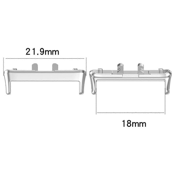 Kompatibel med Samsung Galaxy Fit 3 SM-R390 1 Par Metal Urrem Connector-Perfet Silver