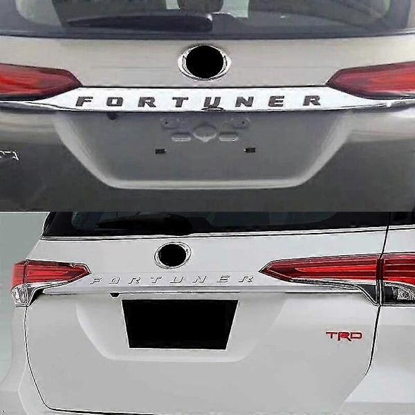 3D Bokstavmerke Bagasjerom Styling Logo Klistremerke Bakluke Dekal for Fortuner - Perfekt 1PC Silver