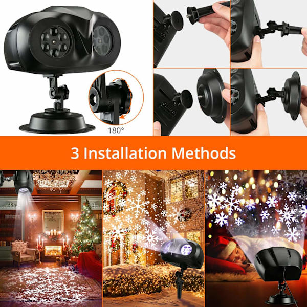 Jul Snöflinga Projektor Ljus Utomhus, Jul Snöfall LED Belysning Projektor med Fjärrkontroll- Perfekt