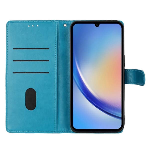 Fjäril Kärlek Blomma PU Fodral Kompatibelt med Pixel 6 Pro - Perfet Blue