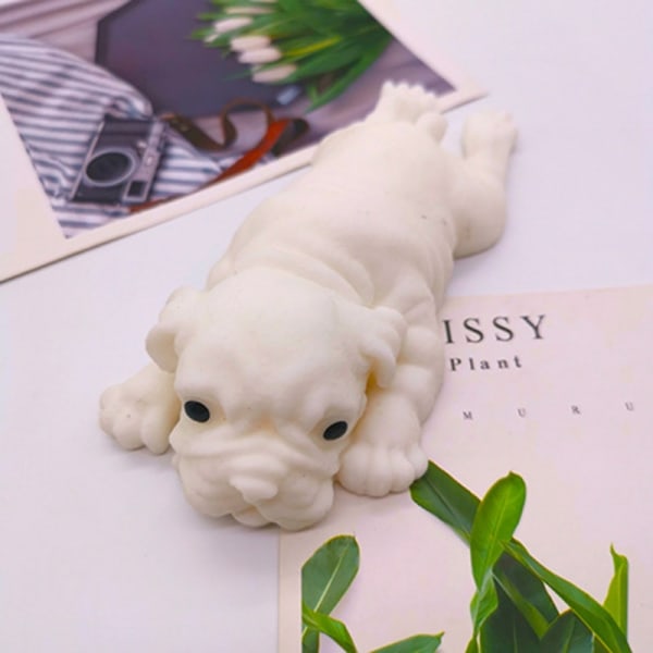 Mode Vent Stress Relief Praktiska skämt Squeeze Toy Dog For Kids Vänner - Perfet White