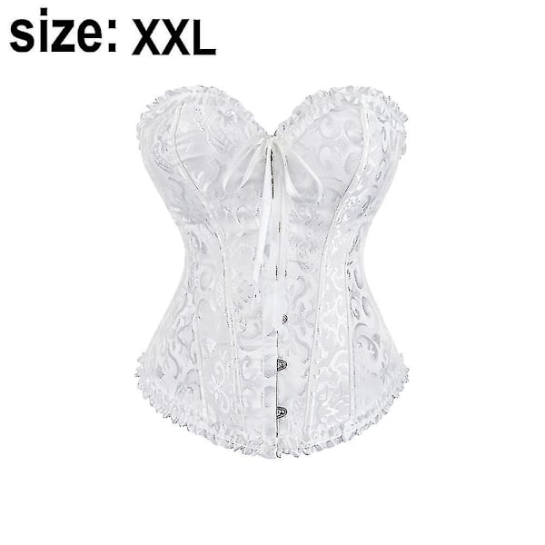 Kvinners Snøring Overbyst Korsett Bustier Lingeri Bodyshaper Topp Prinsesse Korsett - Hvit Hvit-xs-Perfet White -XXL