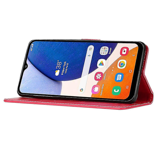 Kompatibel med Samsung Galaxy A55 5G Sommerfugl Læder Etui Telefon Cover med Stand Wallet-Perfet Red