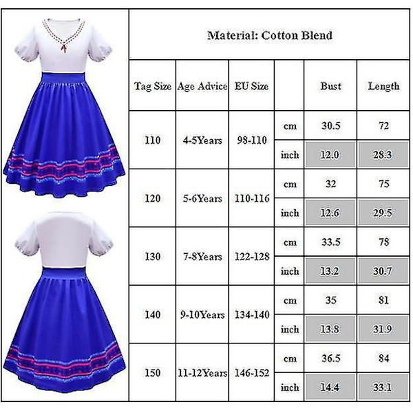 Børn Piger Encanto Luisa Cosplay Kostume Fancy Dress Up Party - Perfet 7-8 Years