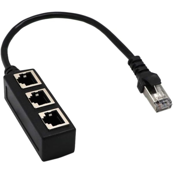 1 til 3-ports Ethernet-adapterkabelsplitter - Perfet