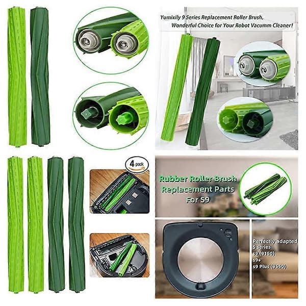 Gummirollerborstsats Kompatibel med iRobot Roomba S9 (9150) S9+ S9 Plus (9550) - Perfekt