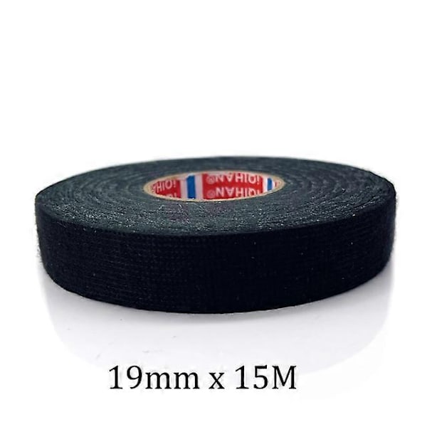 15/20 Meter Värmebeständig Flamskyddstejp Coroplast Självhäftande Tygtejp för Bilkabelhärva Ledningsvävskydd - Perfet 19MMx15Meter
