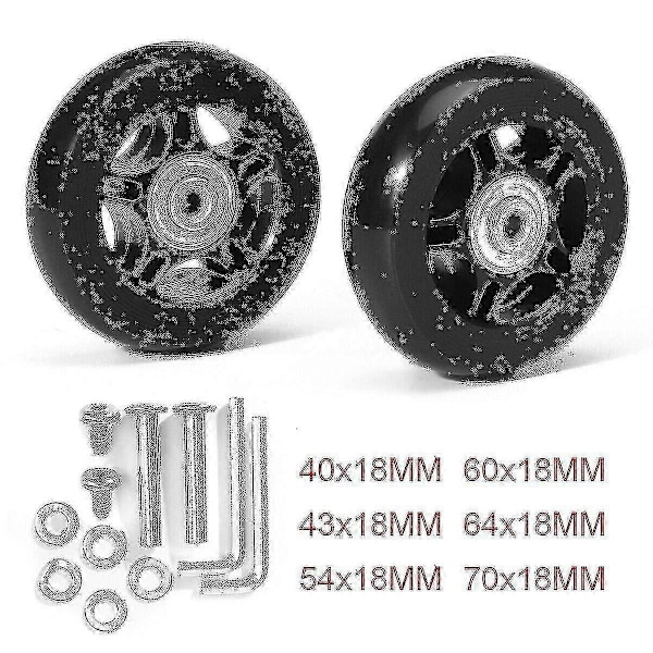 Hiljainen matkalaukun pyörä Universal Wheel Rubber Runner Matkalaukun laakerin korjaussarja - Perfet 80mm*24mm