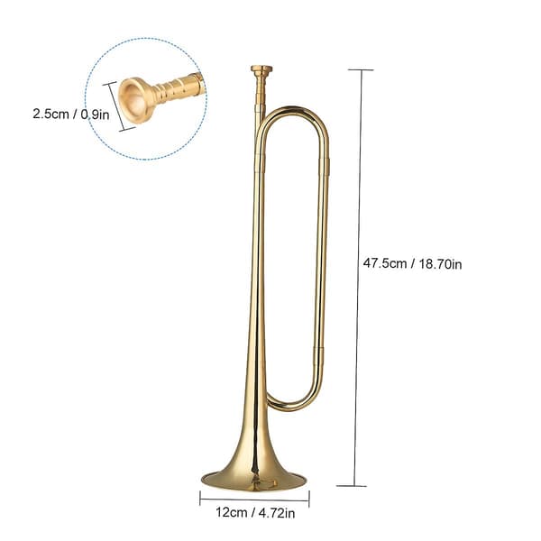 Messing C Bugle Call Gullbelagt Trompet Kavalerihorn - Perfekt